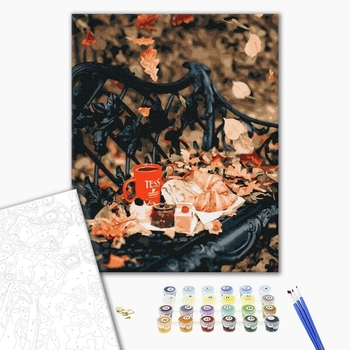 Картина по номерам Натюрморти - Осіннє чаювання в парку