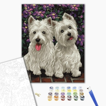 Картина по номерам Тварини, птахи та риби - Веселі собачки