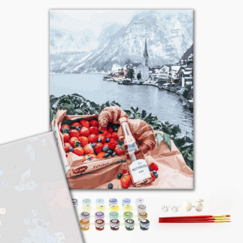 Картина по номерам Преміум картини - Романтичний пікнік на фоні Гальштат