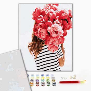 Картина по номерам Преміум картини - В обіймах піонів