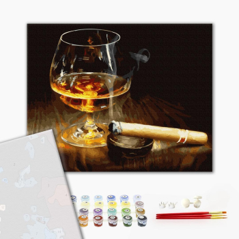 Картина по номерам Преміум картини - Коньяк і сигара