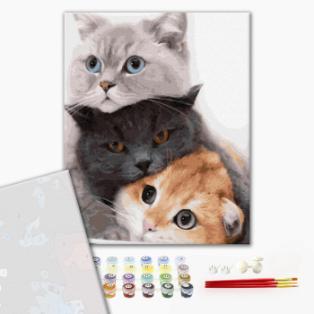 Картина по номерам Преміум картини - Котики-муркотики
