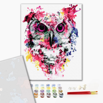 Картина по номерам Преміум картини - Сова в фарбах