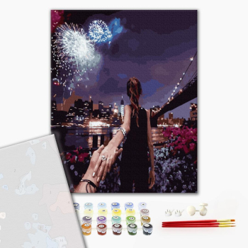 Картина по номерам Преміум картини - Слідуй за мною: феєрверк нового року