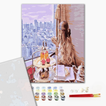 Картина по номерам Преміум картини - Сніданок з видом мрії