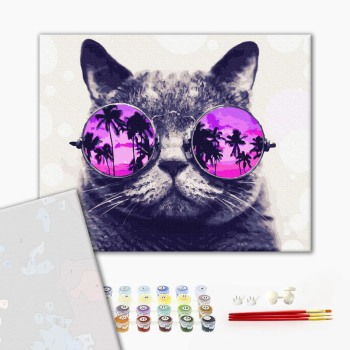 Картина по номерам Преміум картини - Котик на Маямі