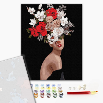 Картина по номерам Преміум картини - Думки в квітах