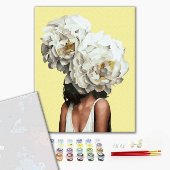 Картина по номерам Преміум картини - Жінка в піонах