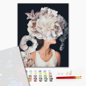 Картина по номерам Преміум картини - Дівчина з квітучими думками