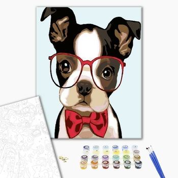 Картина по номерам Для початківців - Інтелігентний песик