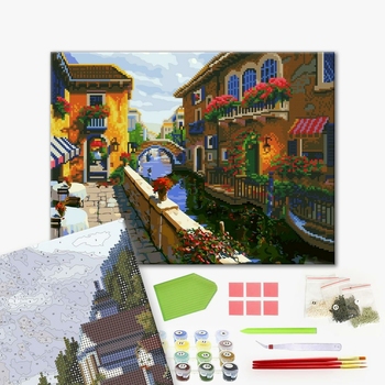 Комбінована алмазна мозаїка - Провінційне містечко