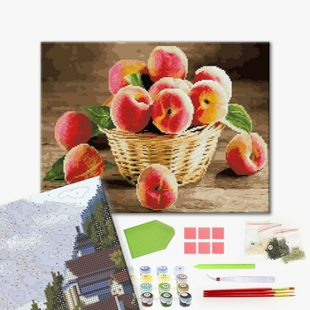 Комбінована алмазна мозаїка - Стиглі персики