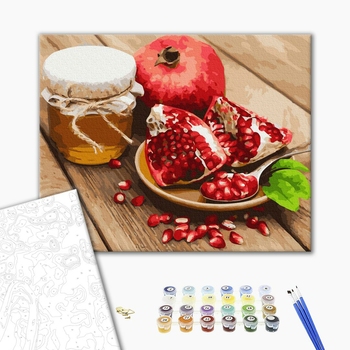 Картина по номерам Натюрморти - Червоний гранат з медом