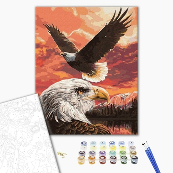 Картина по номерам Тварини, птахи та риби - Політ орлів