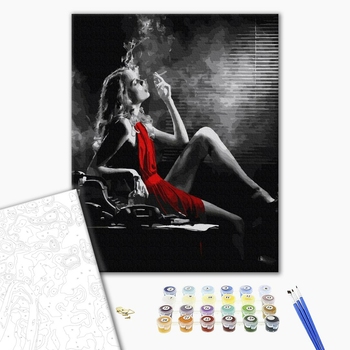 Картина по номерам Люди на картинах - Жінка  в червоному