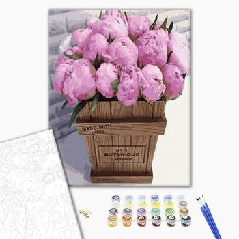 Картина по номерам Квіти - Букетик рожевих піонів
