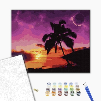 Картина по номерам Пейзажі - Захід сонця в лагуні