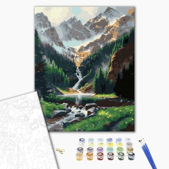 Картина по номерам Природа - Гірський водоспад