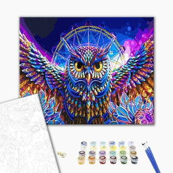 Картина по номерам Поп Арт - Барвиста сова