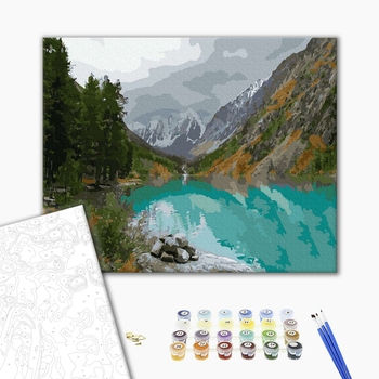 Картина по номерам Природа - Вид на гірське озеро