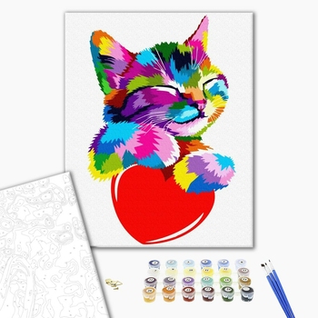 Картина по номерам Поп Арт - Котик в стилі поп-арт