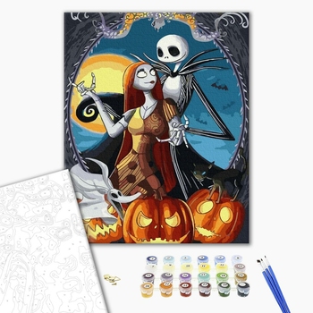 Картина по номерам Мультфільми, комікси, аніме - Страхітливе кохання Джека і Саллі