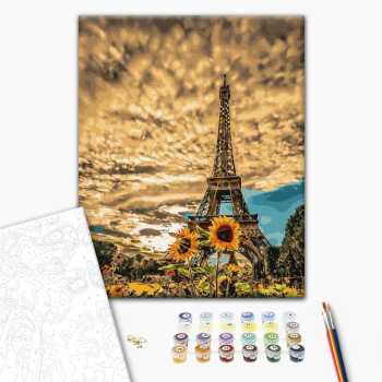 Картина по номерам Города - Соняшники біля Ейфелевої вежі