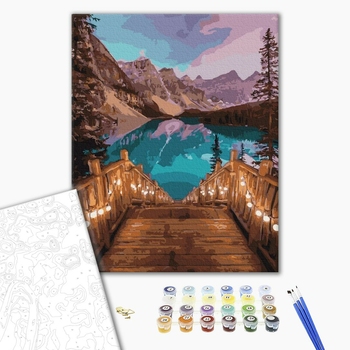 Картина по номерам Пейзажі - Романтичний вечір на озері Комо