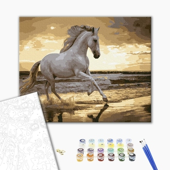 Картина по номерам Тварини, птахи та риби - Біг риссю на узбережжі