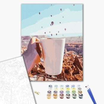 Картина по номерам Пейзажі - Ранкова кава в Каппадокії