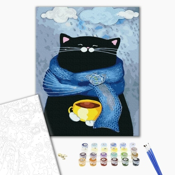 Картина по номерам Для початківців - Осінній кіт