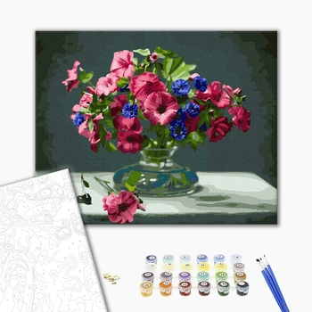 Картина по номерам Квіти - Букет рожевих петуній