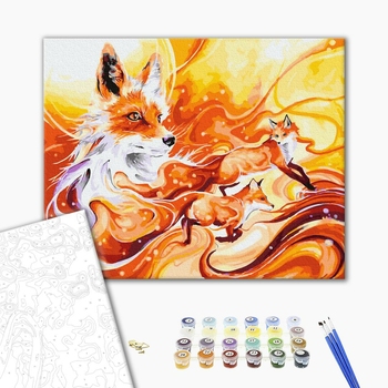 Картина по номерам Абстракції - Золоті лисички