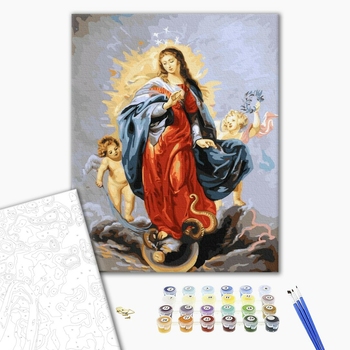 Картина по номерам Діти та ангели - Ікона Богородиці