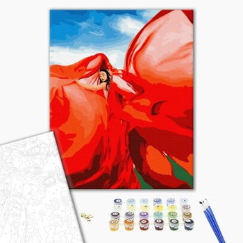 Картина по номерам Авторські колекції - Жінка в червоному