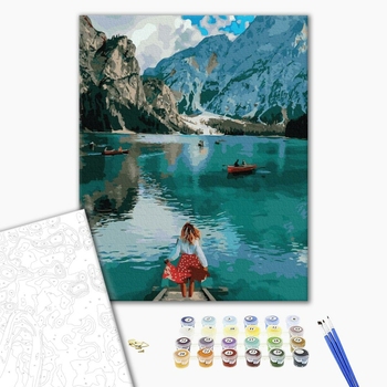 Картина по номерам Авторські колекції - Мандрівниця біля озера Браєс