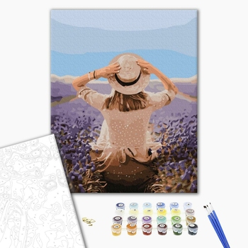 Картина по номерам Авторські колекції - Мандрівниця в лавандовому полі
