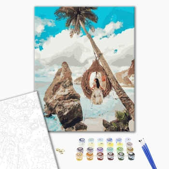 Картина по номерам Природа - Дівчина на райських островах