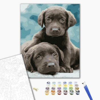 Картина по номерам Тварини, птахи та риби - Щенята лабрадора