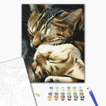 Картина по номерам Тварини, птахи та риби - Сплячі котики