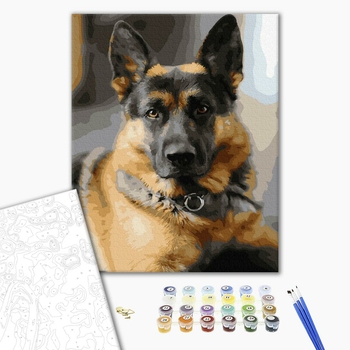 Картина по номерам Тварини, птахи та риби - Комісар Рекс