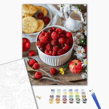 Картина по номерам Натюрморти - Малиновий перекус