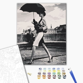 Картина по номерам Люди на картинах - Прогулянка от-кутюр