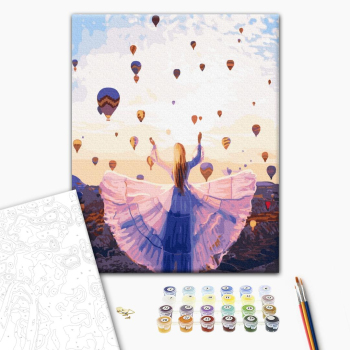 Картина по номерам Люди на картинах - Чарівні кулі Каппадокії