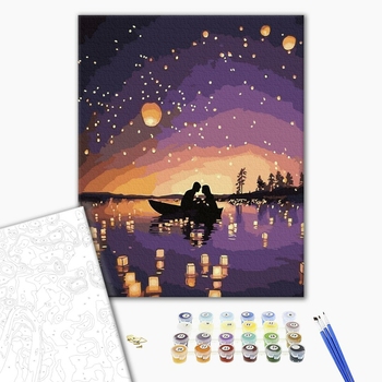 Картина по номерам Пейзажі - Побачення в світлі небесних ліхтариків