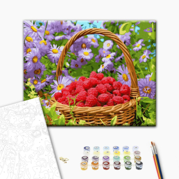 Картина по номерам Натюрморти - Корзинка стиглих малин