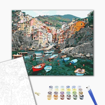 Картина по номерам Кораблі, автомобілі та літаки - Затока в Монтероссо, Італія