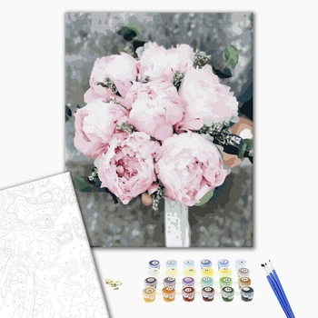 Картина по номерам Квіти - Піони для нареченої