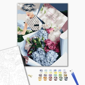 Картина по номерам Квіти - Букет для ретро леді