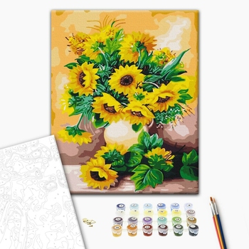 Картина по номерам Квіти - Букет соняшників